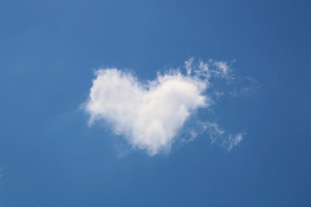 cloud, heart, love